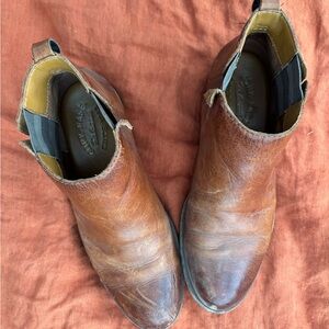 Kork-Ease Brown Leather Chelsea Boots with Distressed Finish